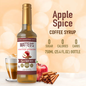 Sugar Free Coffee Syrup, Apple Spice (1 case/6 bottles)