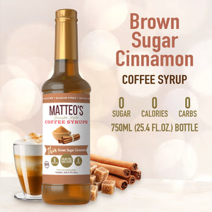 Sugar Free Coffee Syrup, Brown Sugar Cinnamon (1 case/6 bottles)