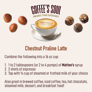 Sugar Free Coffee Syrup, Chestnut Praline (1 case/6 bottles)