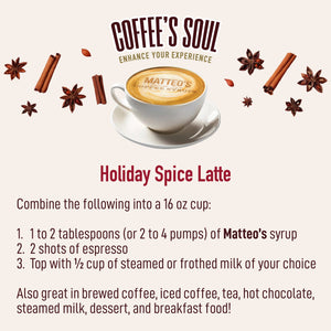 Sugar Free Coffee Syrup, Holiday Spice (1 case/6 bottles)