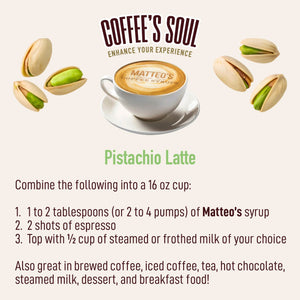 Sugar Free Coffee Syrup - Pistachio (1 case/6 bottles)