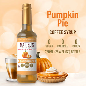 Sugar Free Coffee Syrup, Pumpkin Pie, (1 case/6 bottles)