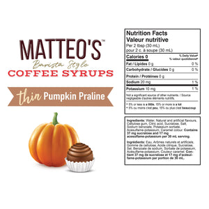 Sugar Free Coffee Syrup, Pumpkin Praline, (1 case/6 bottles)