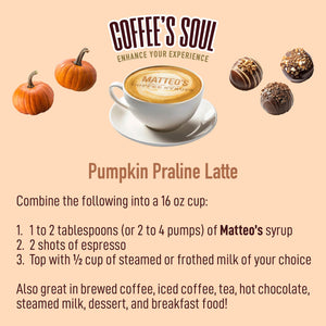 Sugar Free Coffee Syrup, Pumpkin Praline, (1 case/6 bottles)