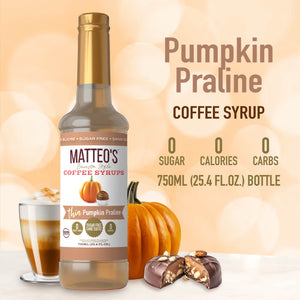 Sugar Free Coffee Syrup, Pumpkin Praline, (1 case/6 bottles)