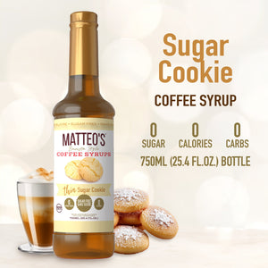 Sugar Free Coffee Syrup, Sugar Cookie (1 case/6 bottles)