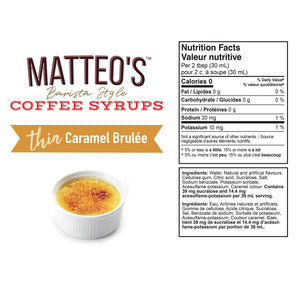 Sugar Free Coffee Syrup, Caramel Brulee (1 case/6 bottles)