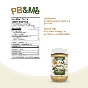 PB&Me Organic (1 case/6 Jars) - No Sugar Added (200g)