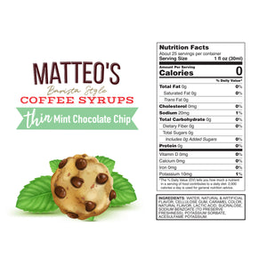 Matteo's Sugar Free Coffee Syrup, Mint Chocolate Chip (1 case/6 bottles)