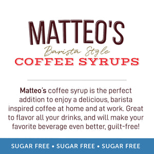 Matteo's Sugar Free Coffee Syrup, French Vanilla, (1 case/6 bottles)