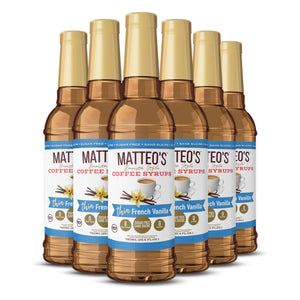 Matteo's Sugar Free Coffee Syrup, French Vanilla, (1 case/6 bottles)
