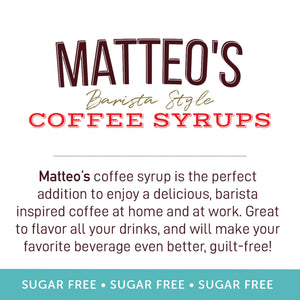 Matteo's Sugar Free Coffee Syrup, Birthday Cake, (1 case/6 bottles)