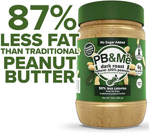 PB&Me - Powdered Peanut Butter (1 case/6 Jars) - Dark Roast - No Sugar Added (1LB)
