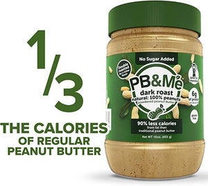 PB&Me - Powdered Peanut Butter (1 case/6 Jars) - Dark Roast - No Sugar Added (1LB)