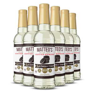 Matteo's Sugar Free Coffee Syrup, Cookies N Cream, (1 case/6 bottles)