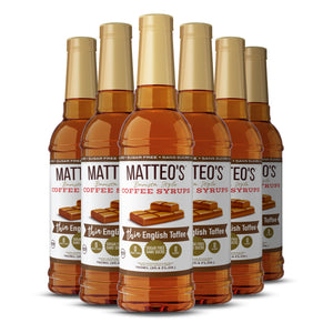 Matteo's Sugar Free Coffee Syrup, English Toffee (1 case/6 bottles)