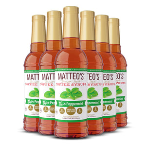 Matteo's Sugar Free Coffee Syrup, Peppermint (1 case/6 bottles)