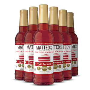 Matteo's Sugar Free Coffee Syrup, Red Velvet (1 case/6 bottles)