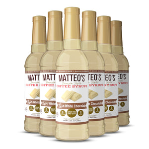 Matteo's Sugar Free Coffee Syrup, White Chocolate (1 case/6 bottles)