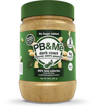 PB&Me - Powdered Peanut Butter (1 case/6 Jars) - Dark Roast - No Sugar Added (1LB)