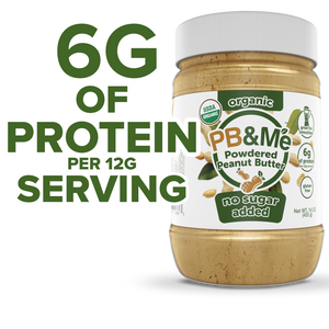Organic Powdered Peanut Butter (1 case/6 Jars) - No Sugar Added (1LB)