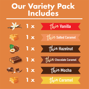 Matteo's Sugar Free Coffee Syrup, Variety Pack, 0 Calories, 0 Sugar, Keto Friendly (6 Flavors)