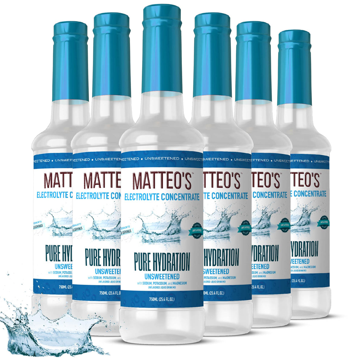 Matteo's Sugar-Free Hydration Concentrate - Pure  (1 case/6 bottles)