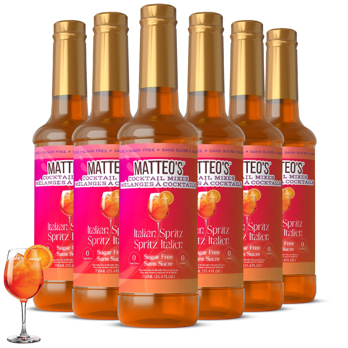 Sugar Free Cocktail Mixes - Italian Spritz (1 case/6 bottles)