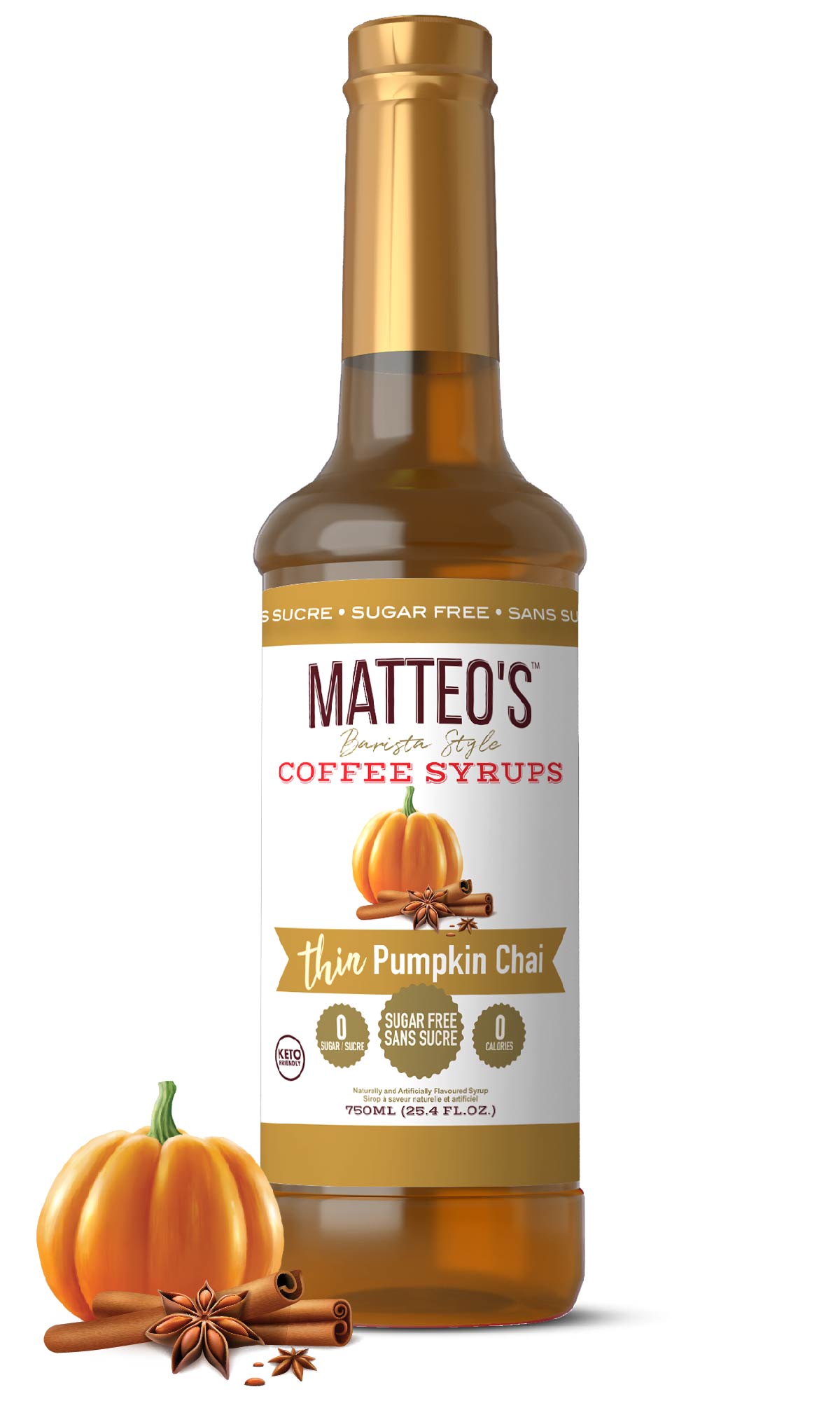 Sugar Free Coffee Syrup, Pumpkin Chai