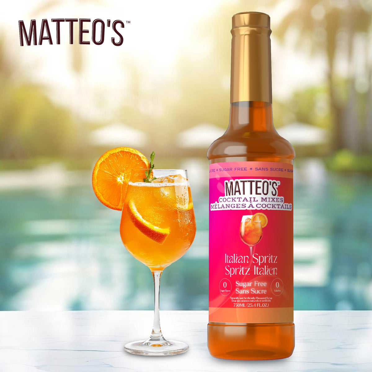 Sugar Free Cocktail Mixes - Italian Spritz (1 case/6 bottles)