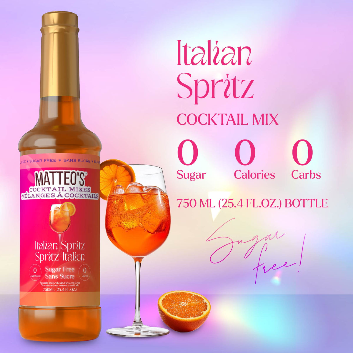 Sugar Free Cocktail Mixes - Italian Spritz (1 case/6 bottles)