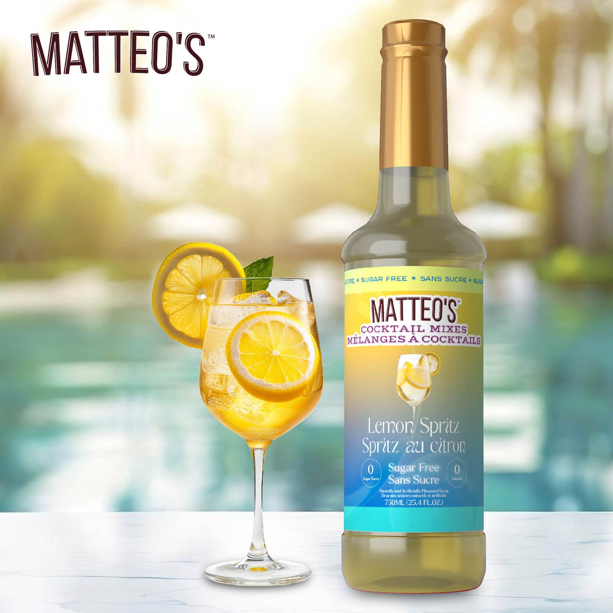 Sugar Free Cocktail Mixes - Lemon Spritz (1 case/6 bottles)