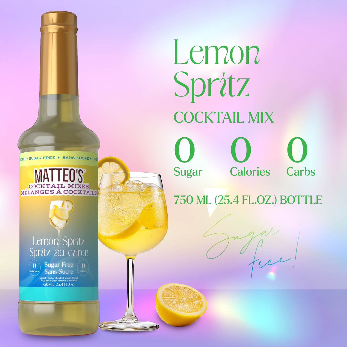 Sugar Free Cocktail Mixes - Lemon Spritz (1 case/6 bottles)