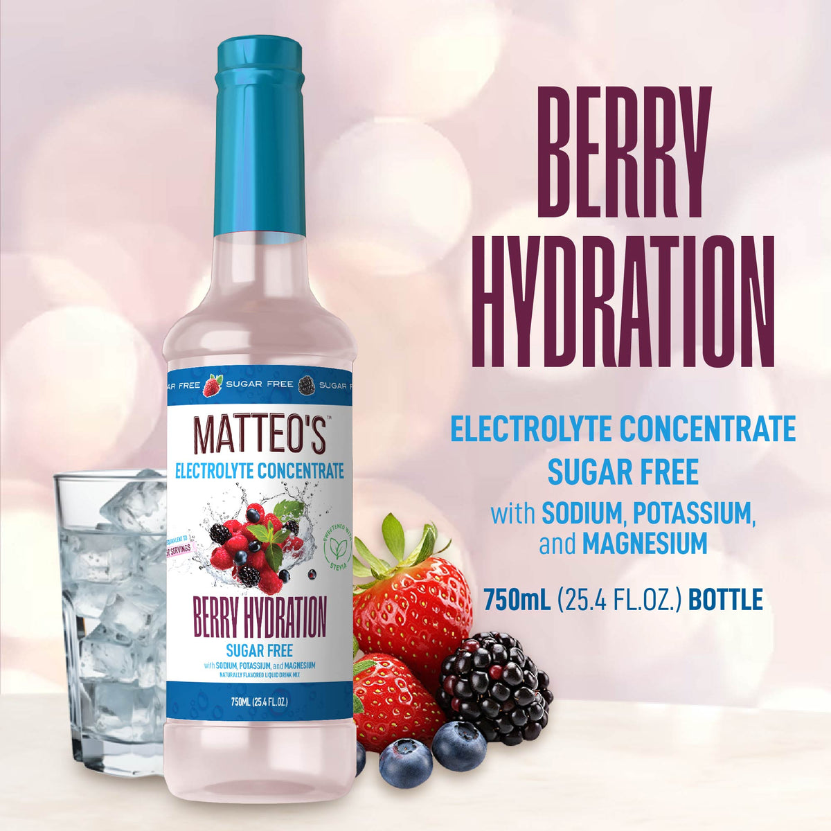 Matteo's Sugar-Free Hydration Concentrate - Berry  (1 case/6 bottles)