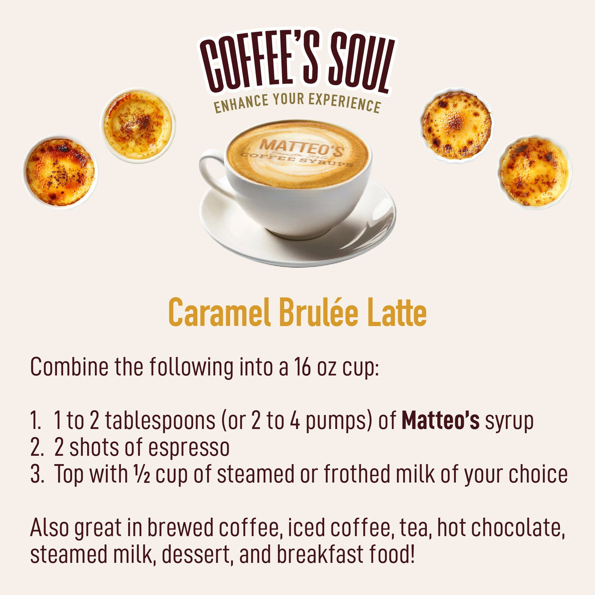 Sugar Free Coffee Syrup, Caramel Brulee (1 case/6 bottles)