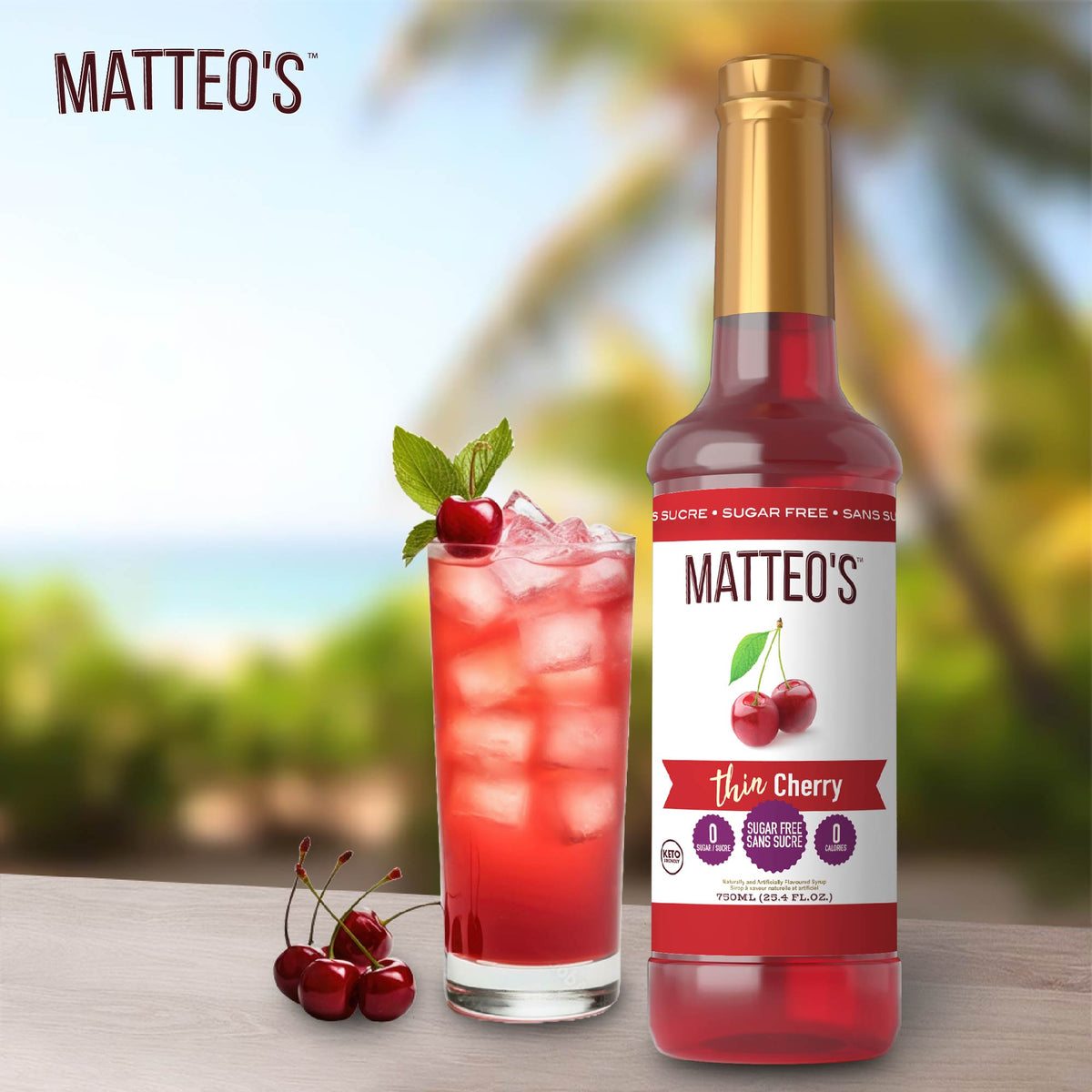 Sugar Free Mix - Cherry (1 case/6 bottles)