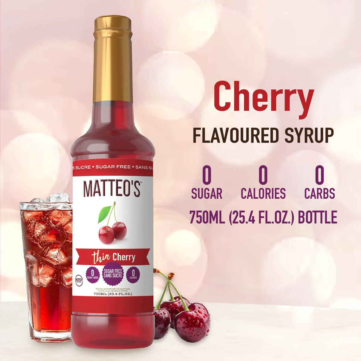 Sugar Free Mix - Cherry (1 case/6 bottles)