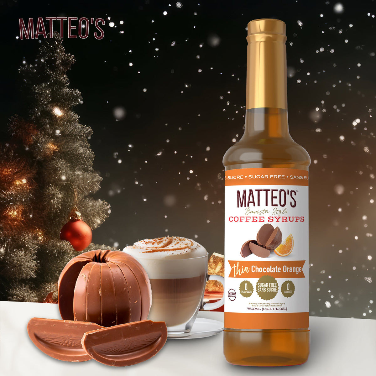 Sugar Free Coffee Syrup, Chocolate Orange (1 case/6 bottles)