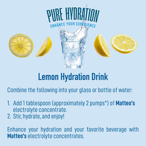Matteo's Sugar-Free Hydration Concentrate - Lemon  (1 case/6 bottles)