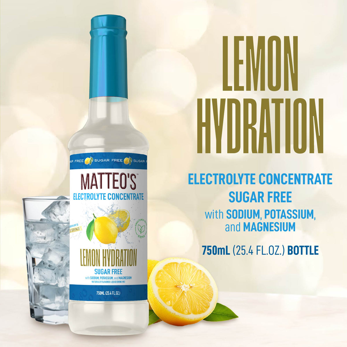 Matteo's Sugar-Free Hydration Concentrate - Lemon  (1 case/6 bottles)