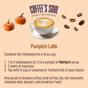 Sugar Free Coffee Syrup, Pumpkin Latte, (1 case/6 bottles)