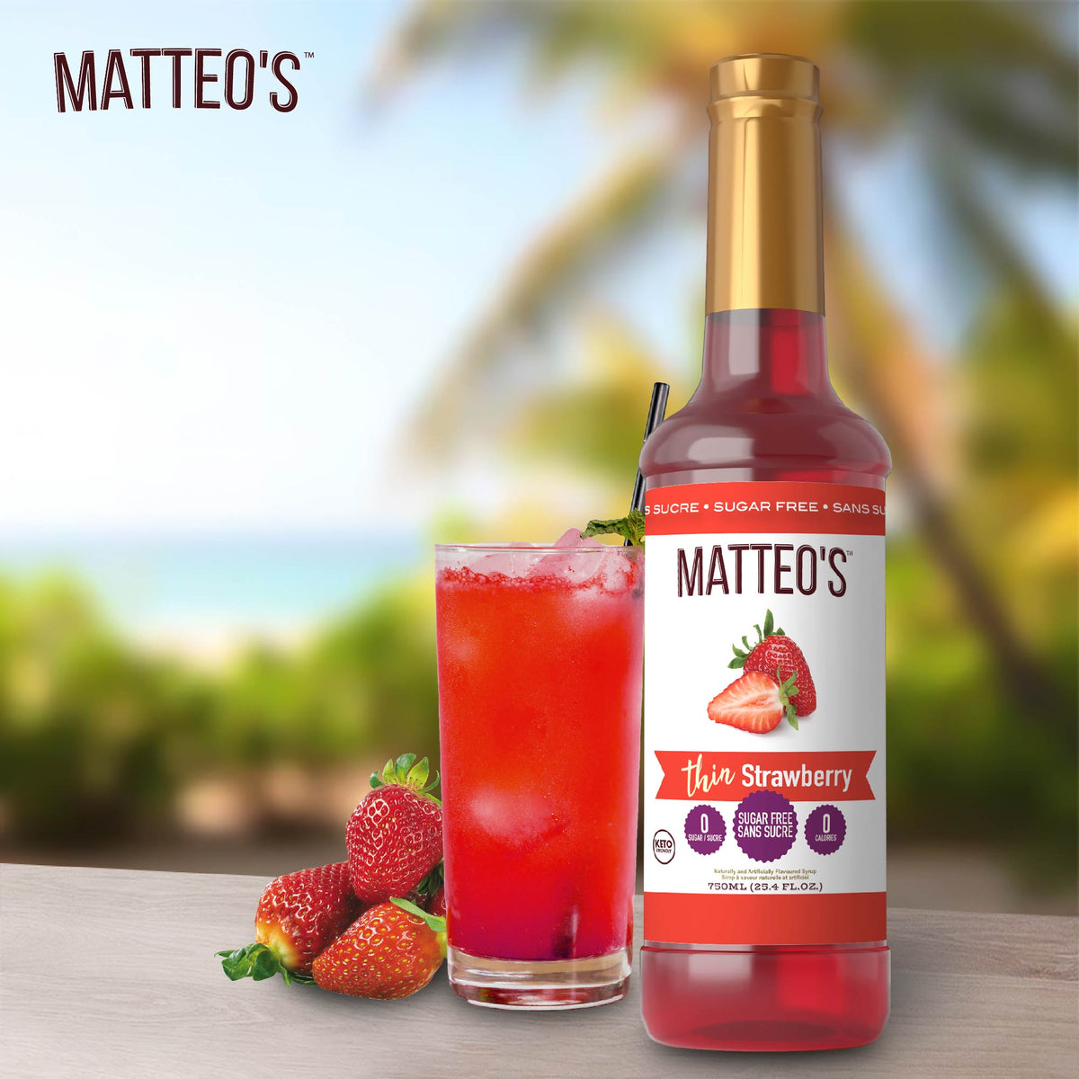 Sugar Free Mix - Strawberry (1 case/6 bottles)