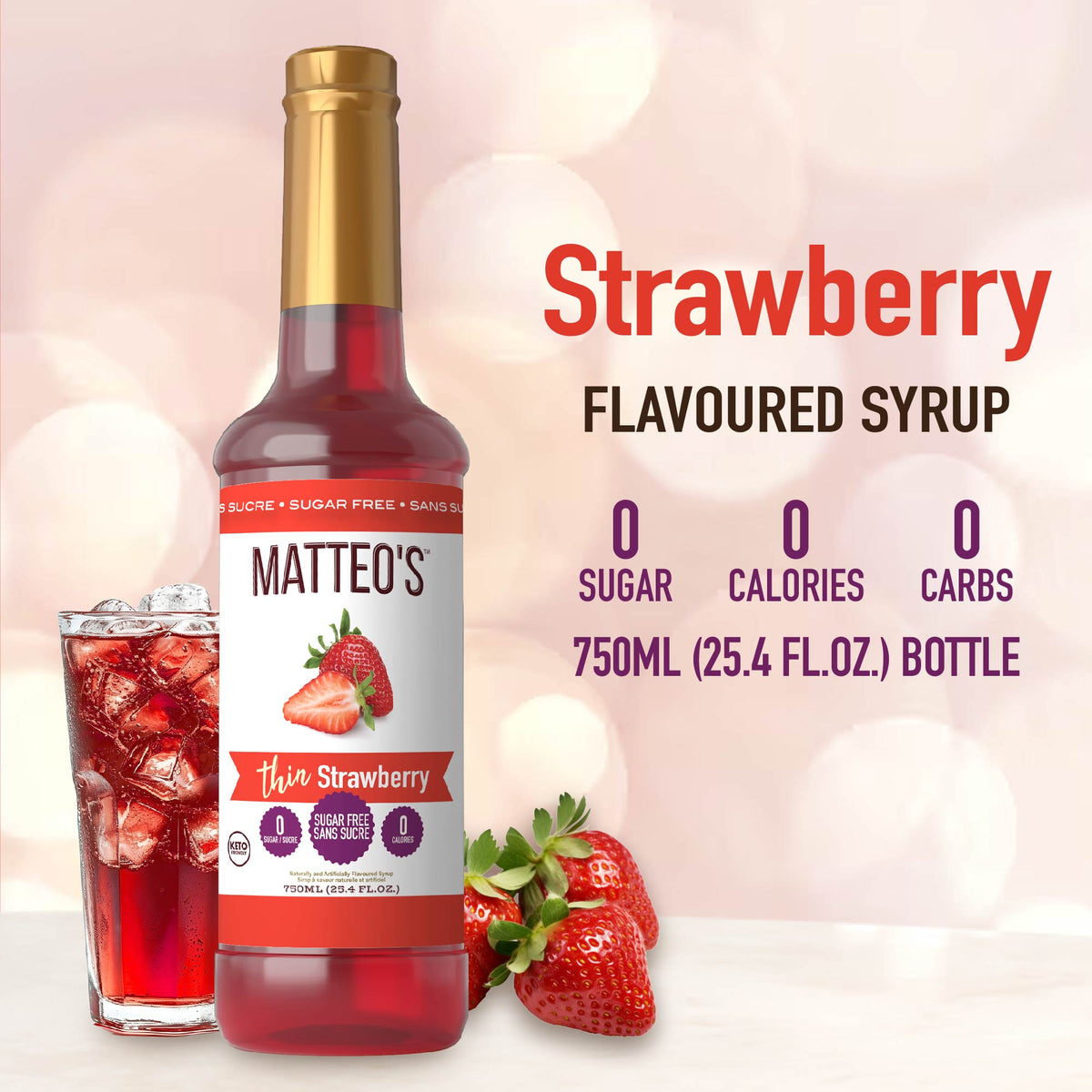 Sugar Free Mix - Strawberry (1 case/6 bottles)