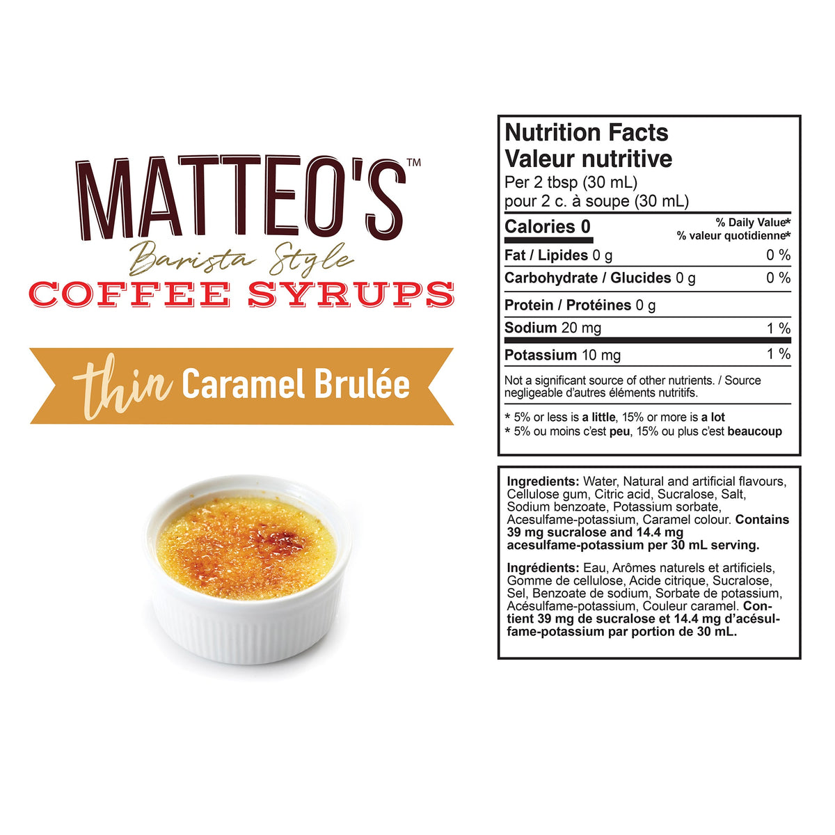 Sugar Free Coffee Syrup, Caramel Brulee (1 case/6 bottles)