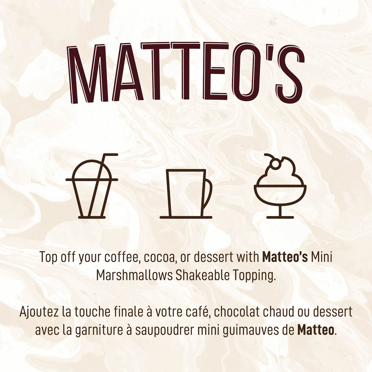 Matteo's Mini Marshmallow Toppers 2.5 oz (70 g) (1 Case/ 6 Shakers)