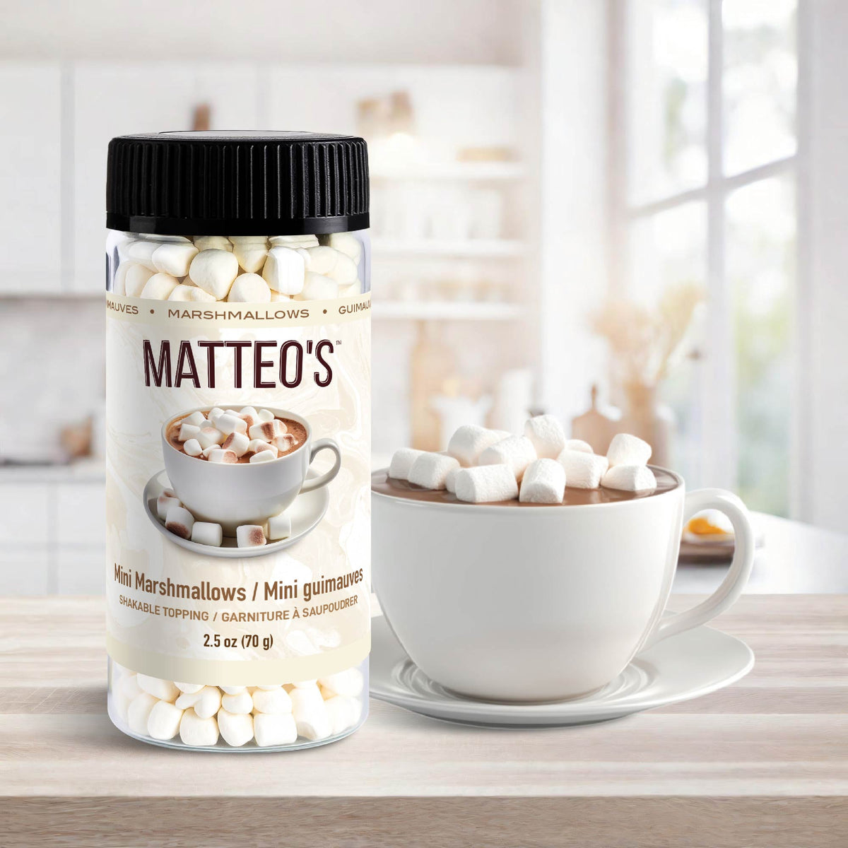 Matteo's Mini Marshmallow Toppers 2.5 oz (70 g) (1 Case/ 6 Shakers)