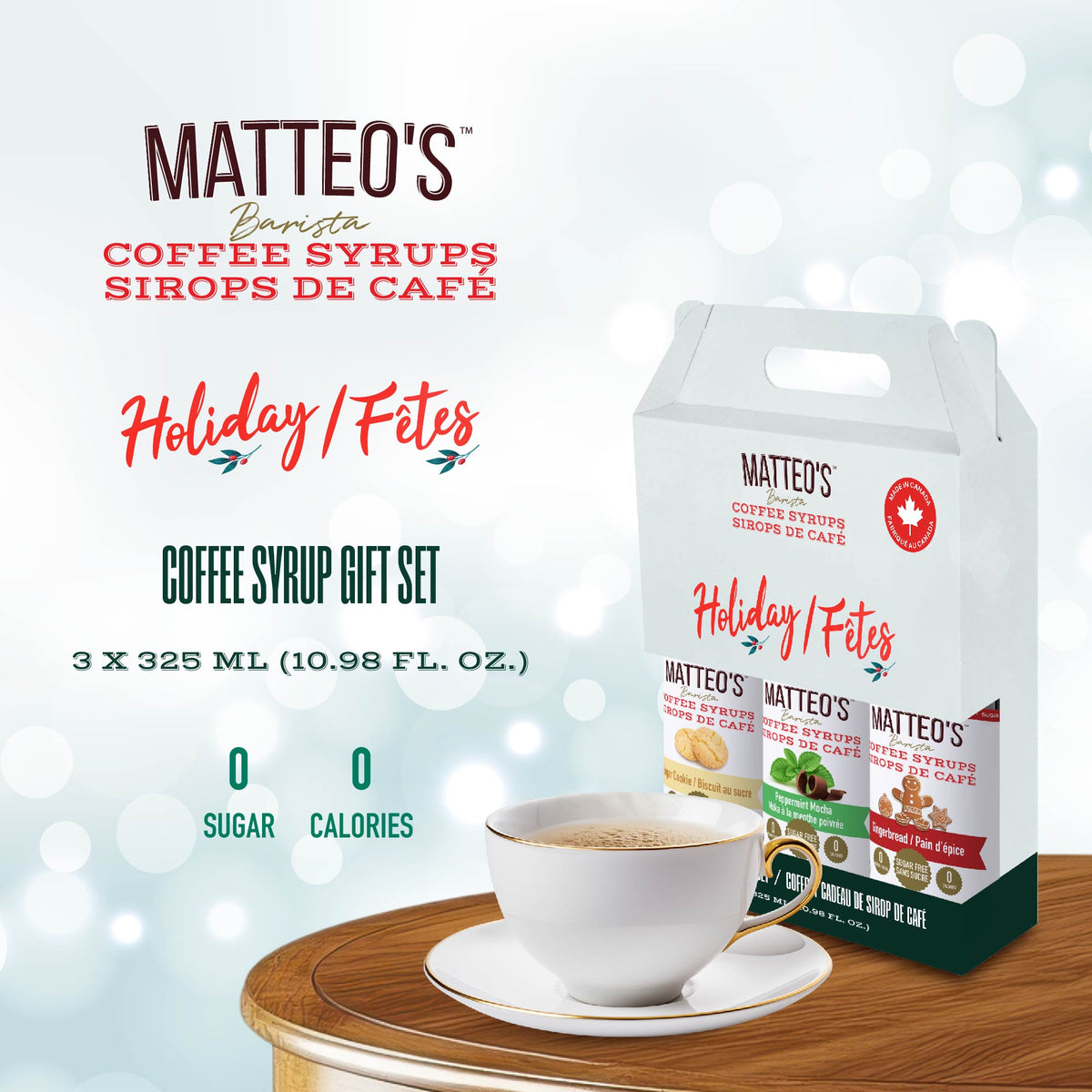 Matteo's Holiday Gift Pack, 325mL (1 Case/4 Gift Sets)