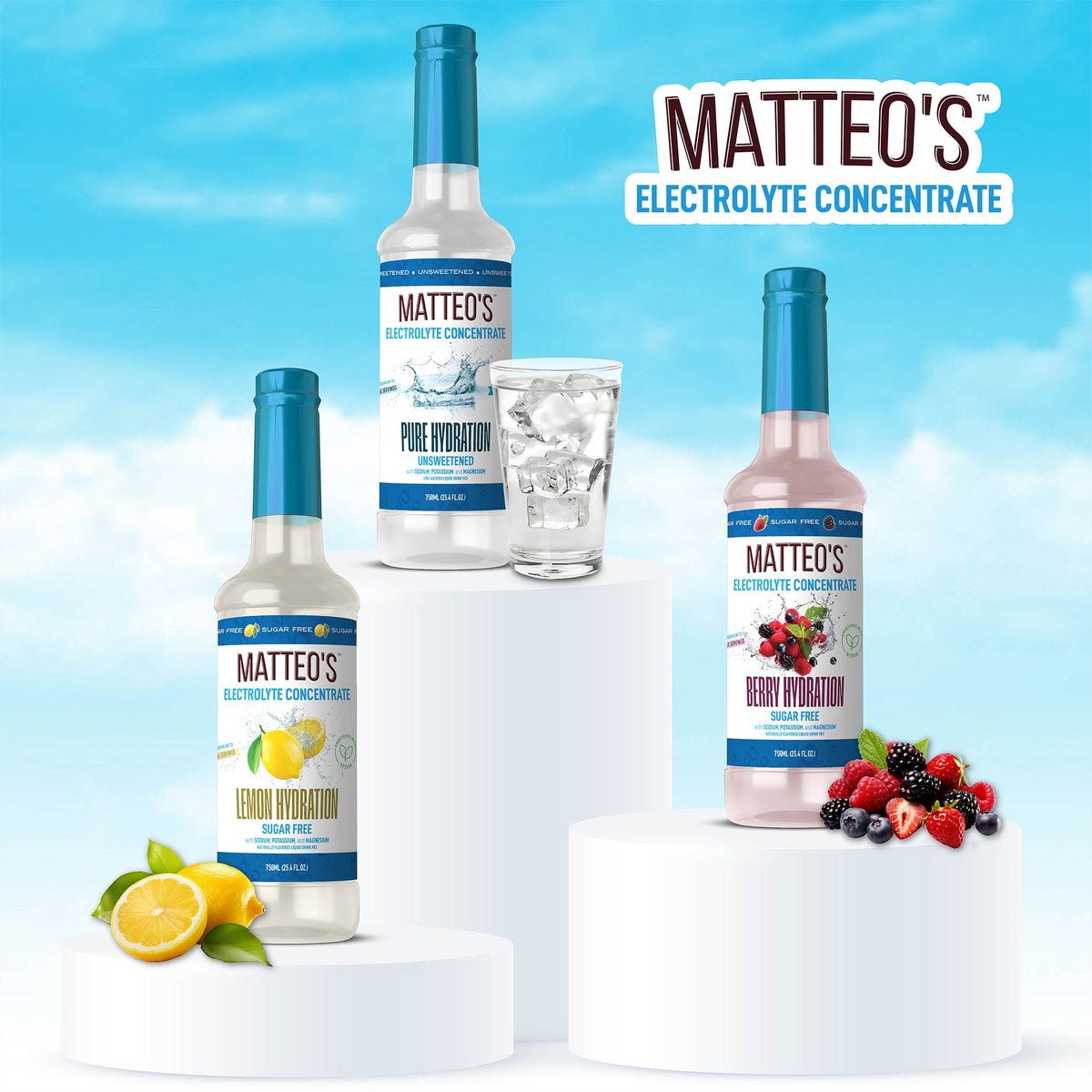 Matteo's Sugar-Free Hydration Concentrate - Lemon  (1 case/6 bottles)
