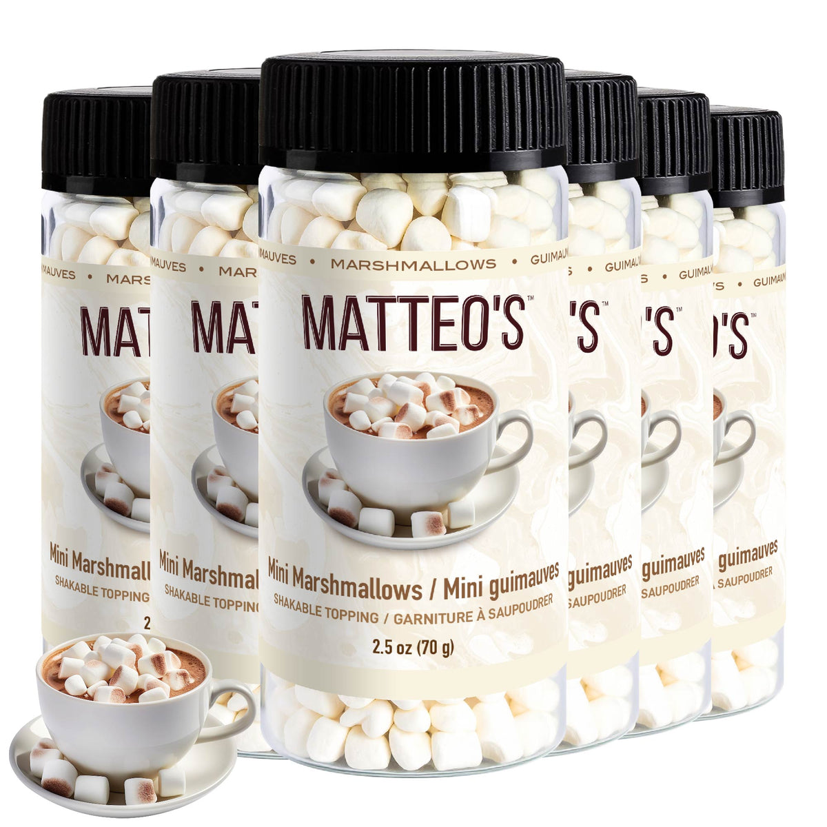 Matteo's Mini Marshmallow Toppers 2.5 oz (70 g) (1 Case/ 6 Shakers)