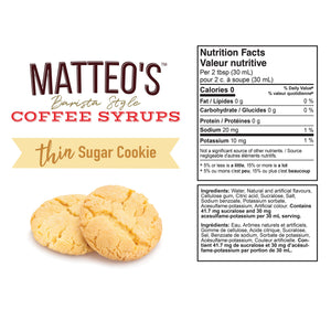 Sugar Free Coffee Syrup, Sugar Cookie (1 case/6 bottles)